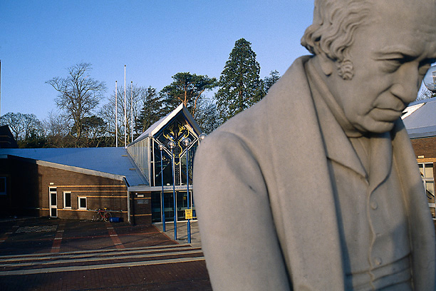 James Watt guards the entrance. Photo by Jake King, Heriot-Watt University